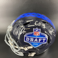 NFL - Multi Sign Signed NFL Draft Replica Speed Helmet Sigend By 10 Play...