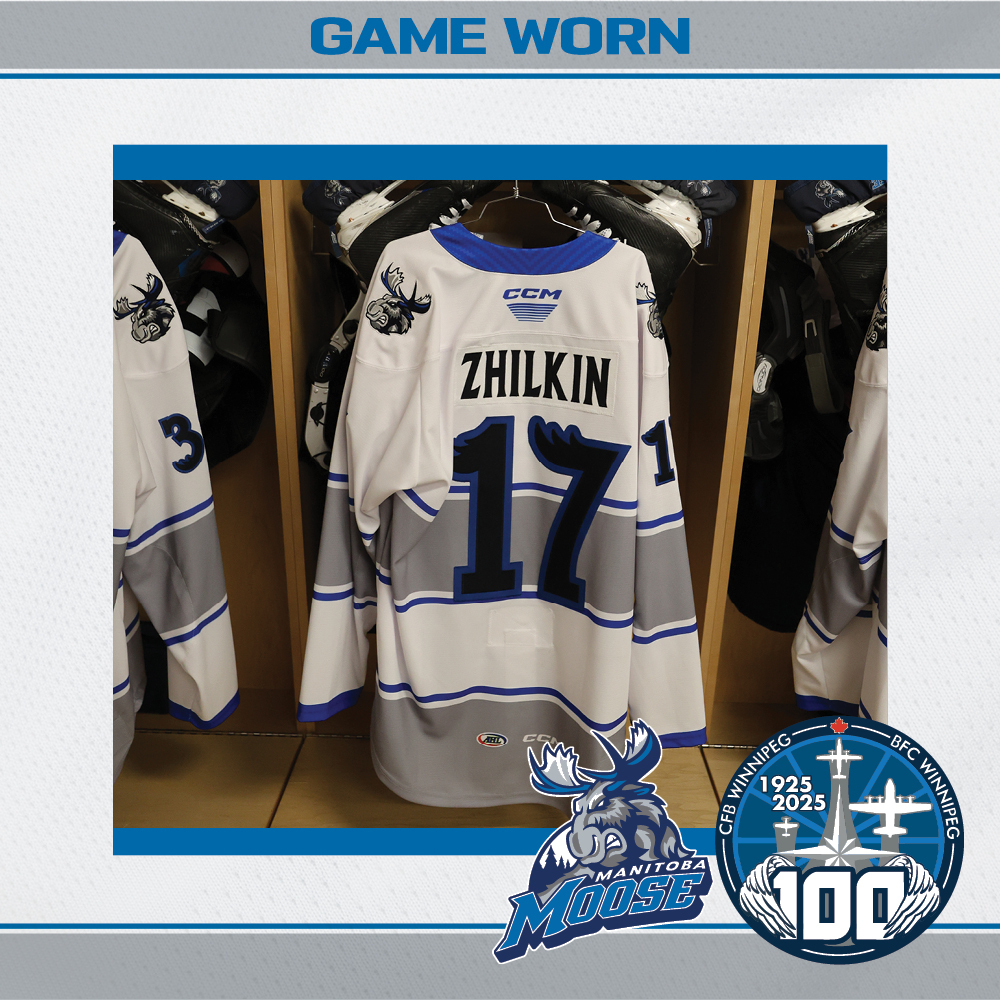 DANNY ZHILKIN Game Worn Manitoba Moose CFB Winnipeg 100th Anniversary Jersey