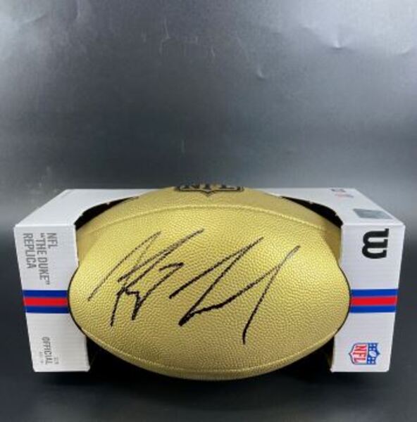 NFL - Colts Riley Leonard Signed Gold Composite Football