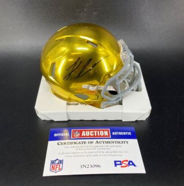 NFL - Notre Dame Jeremiyah Love Signed Mini Helmet