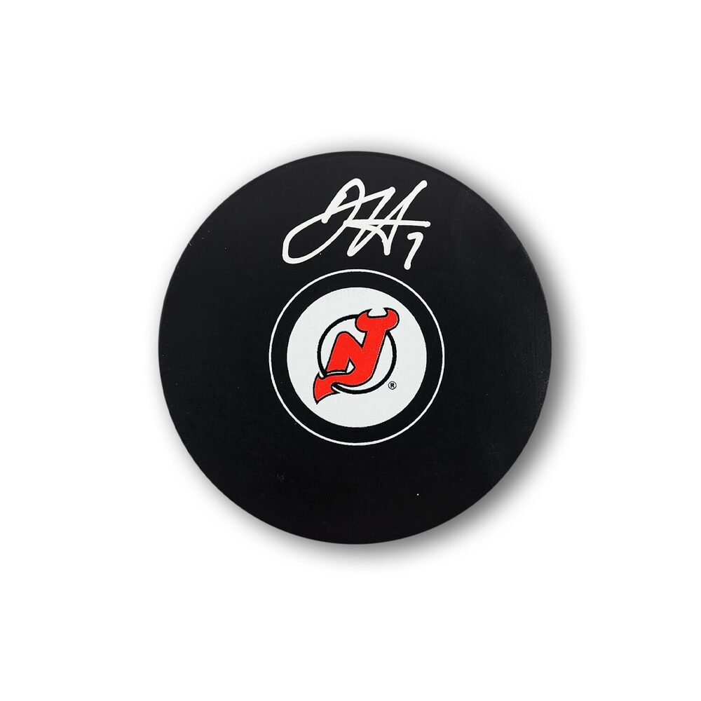 Dougie Hamilton Autographed New Jersey Devils Hockey Puck