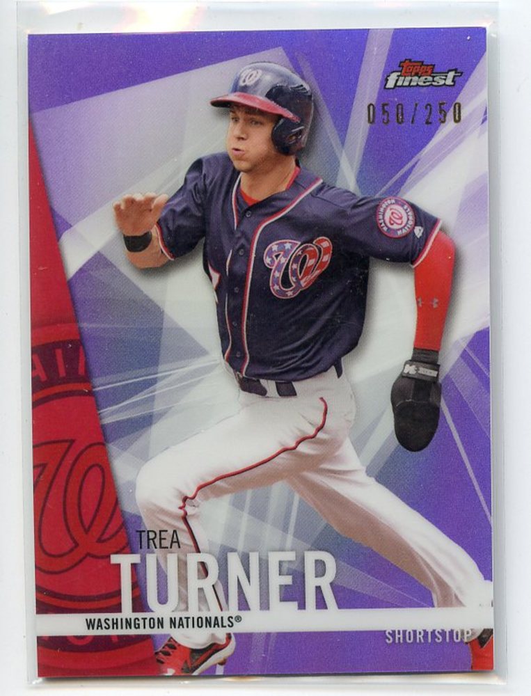 2017 Finest Purple Refractors #7 Trea Turner