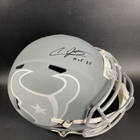 HOF - Texans Andre Johnson Signed Replica Slate Speed Helmet with HOF 24...