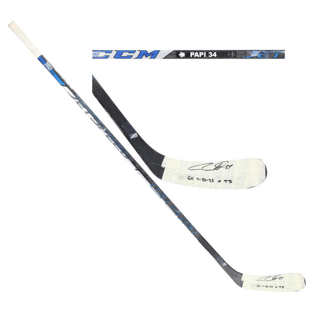 Auston Matthews Toronto Maple Leafs Autographed Game-Used Black CCM Stick vs. Tampa Bay Lightning on April 20, 2023 with 