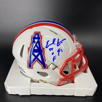 HOF - Oilers Earl Campbell Signed Mini Helmet with HOF 91 Inscription