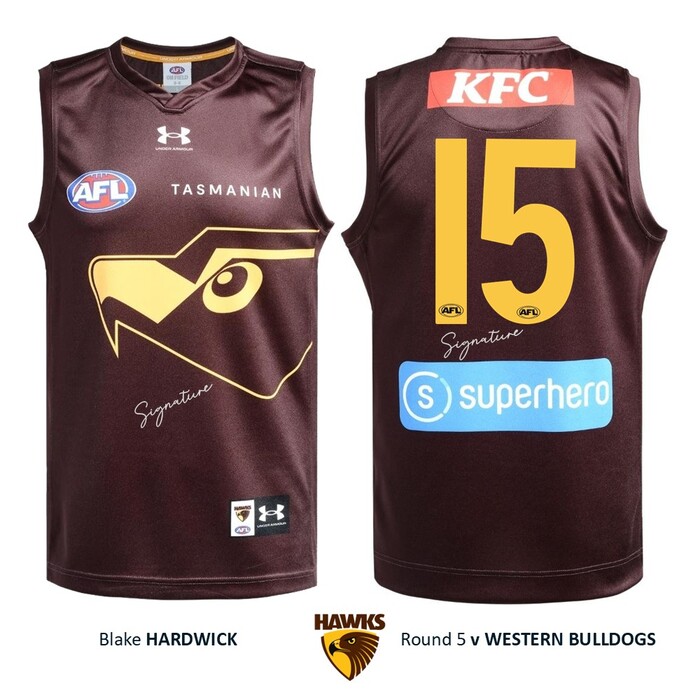 Photo of Blake Hardwick #15 Hawthorn 2026 Gather Round Guernsey