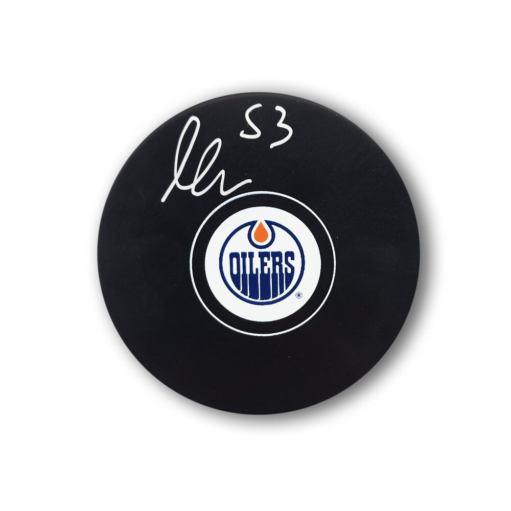 Isaac Howard Autographed Edmonton Oilers Hockey Puck