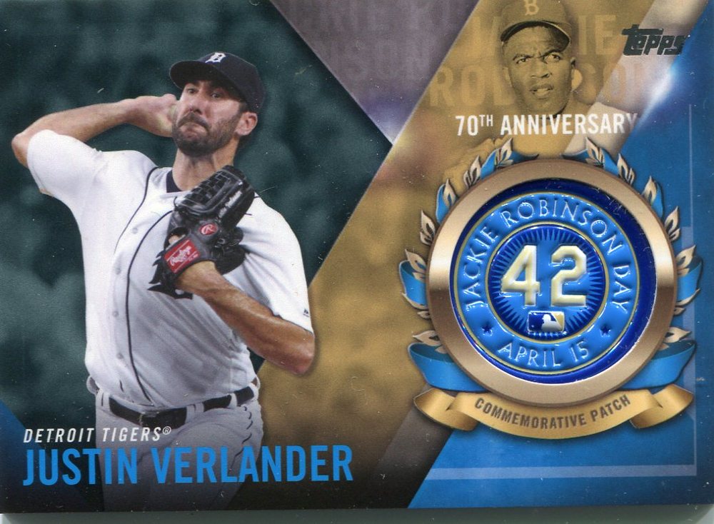 2017 Topps Jackie Robinson Logo Patches #JRPCJVE Justin Verlander