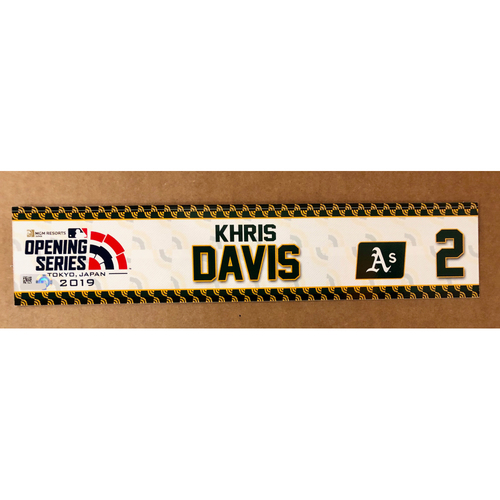 2019 Japan Opening Day Series - Game Used Locker Tag - Khris Davis - Oakland Athletics