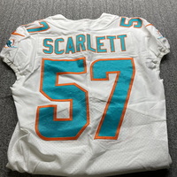London Games - Dolphins Brennan Scarlett Game Worn Jersey (10/17/21) Siz...