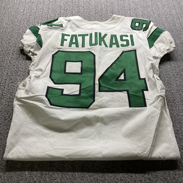 London Games - Jets Folorunso Fatukasi Game Used Jersey (10/10/21) Size ...