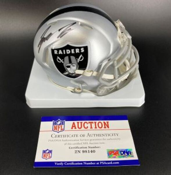 NFL - Raiders Tyree Wilson Signed Mini Helmet