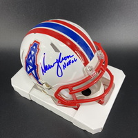 HOF - Oilers Warren Moon Signed Mini Helmet with HOF 06 Inscription