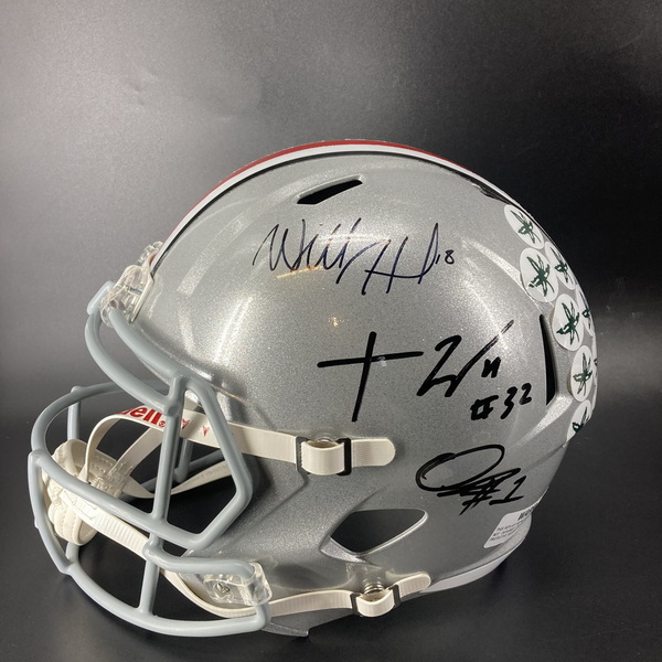 NFL - Multi Signed Ohio State Replica Speed Helmet Signed by Will Howard...