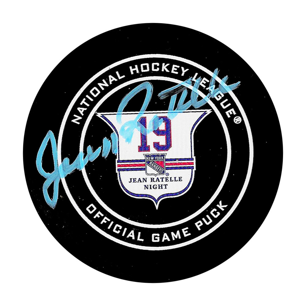 Jean Ratelle Autographed New York Rangers Jean Ratelle Night Official Game Puck