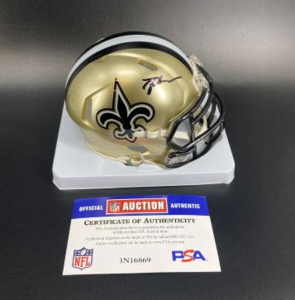 NFL - Saints Tyler Shough Signed Mini Helmet