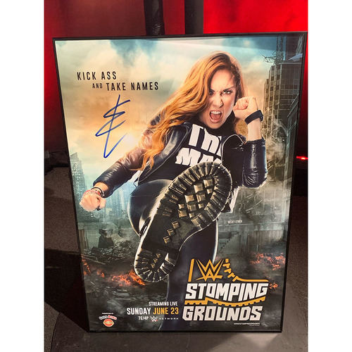 Becky Lynch SIGNED Stomping Grounds 2019 Framed Event Poster