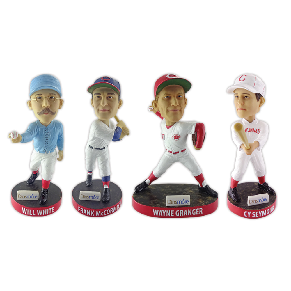Reds Hall Of Famer Bobblehead 4 Pack Presented By Dinsmore Numbered 