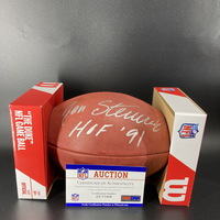 HOF - Chiefs Jan Stenerud Signed Authentic Football with "HOF 91&qu...
