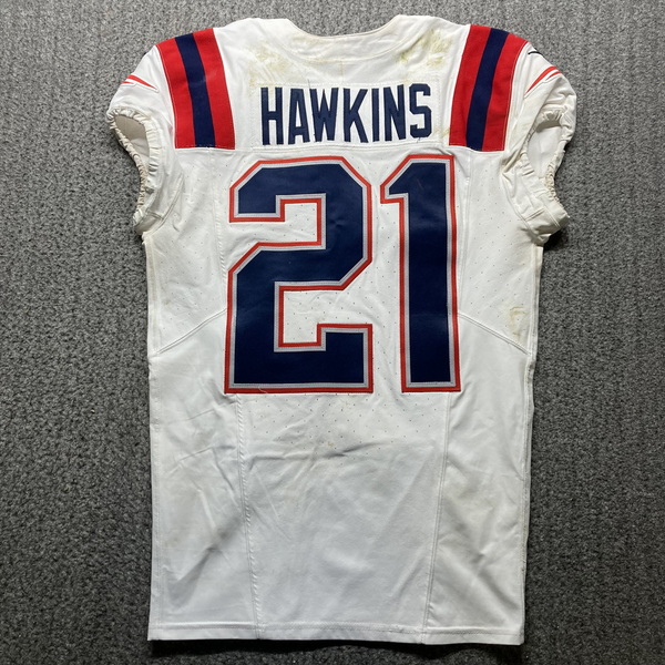London Games - Patriots Jaylinn Hawkins Game Worn Jersey (10/20/2024) Wi...