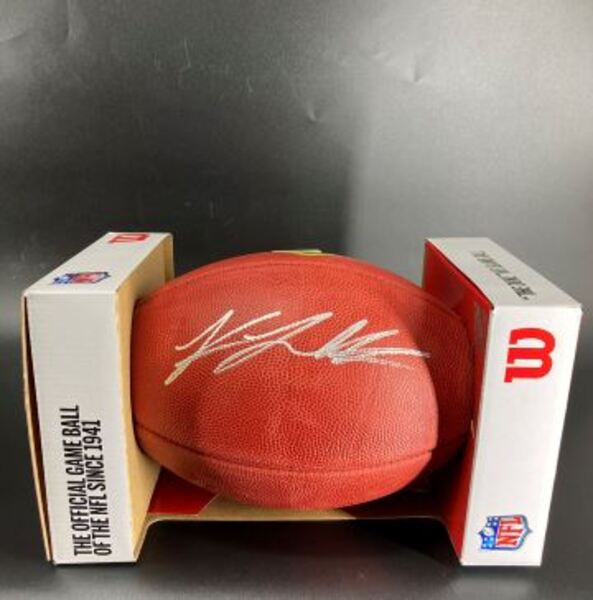 NFL - Titans Keldric Faulk Signed Authentic Football with Draft Logo