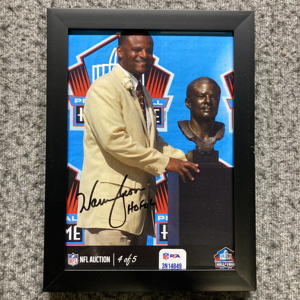 HOF - Oilers Warren Moon NFL Auction Exclusive Signed 5x7 Framed Photo I...