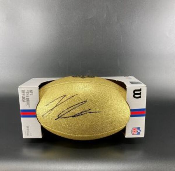 NFL - Cardinals Jeremiyah Love Signed Gold Composite Football