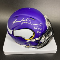 HOF - Vikings Randall McDaniel Signed Mini Helmet with HOF 09 Inscription