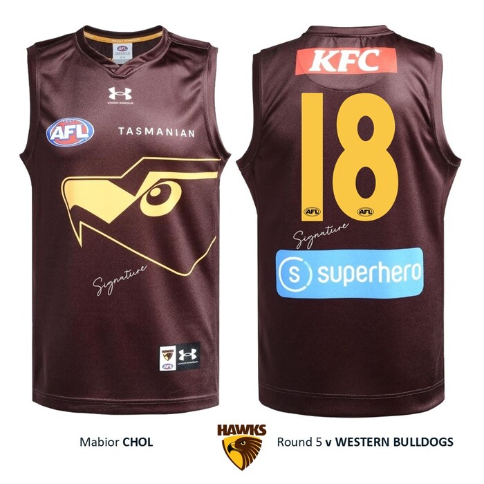 Photo of Mabior Chol #18 Hawthorn 2026 Gather Round Guernsey