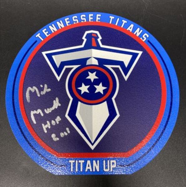 HOF - Titans Mike Munchak Signed 3D Metal Wall Art (8x8)