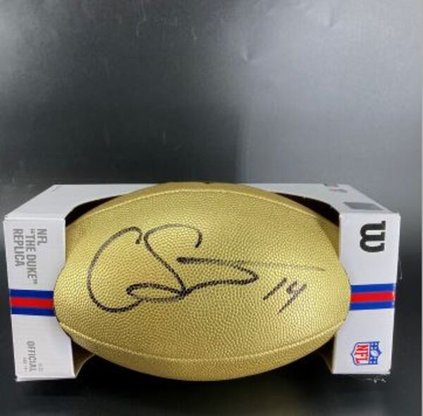 NFL - Broncos Courtland Sutton Signed Gold Composite Football
