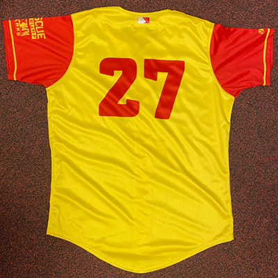 #27 - Nathan Church - OF - Size 46 - Springfield Cardinals Rescue: Hi-Surf Jersey