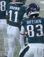 Red Cross - Eagles Jahan Dotson Game Worn Jersey 1.19.25 Divisional Play...
