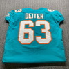 NFL - Dolphins Michael Dieter Game Cut Jersey Size 48 With Shula Patch