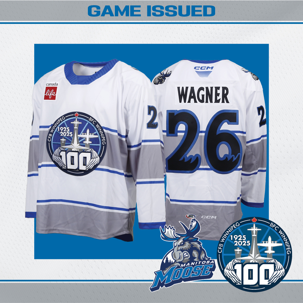 FABIAN WAGNER Game Issued Manitoba Moose CFB Winnipeg 100th Anniversary Jersey