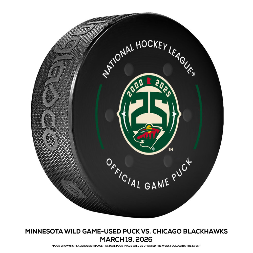 Minnesota Wild Game-Used Puck vs. Chicago Blackhawks on March 19, 2026