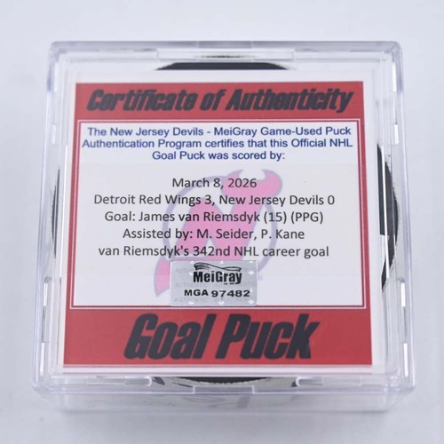 Image of van Riemsdyk, James - Detroit Red Wings - March 8, 2026 at New Jersey Devils (Devils Logo)