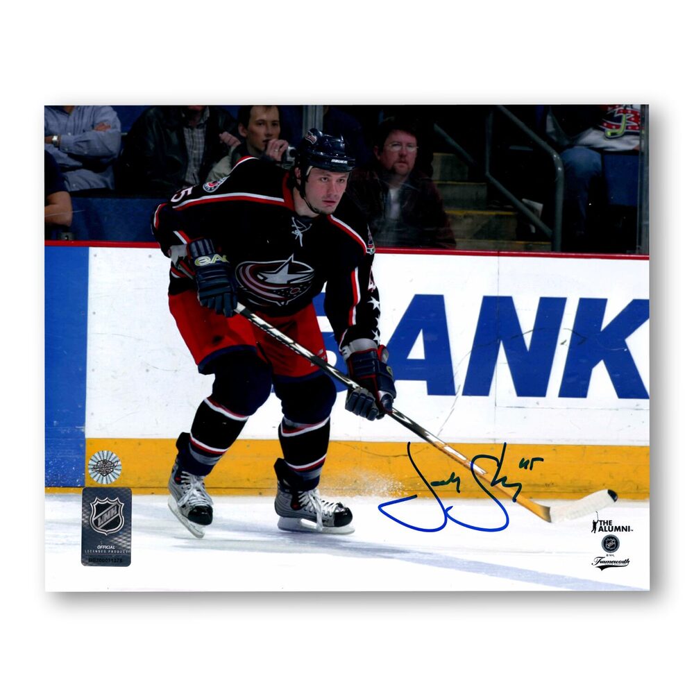 Jody Shelley Autographed Columbus Blue Jackets Home Horizontal 8x10 Photo