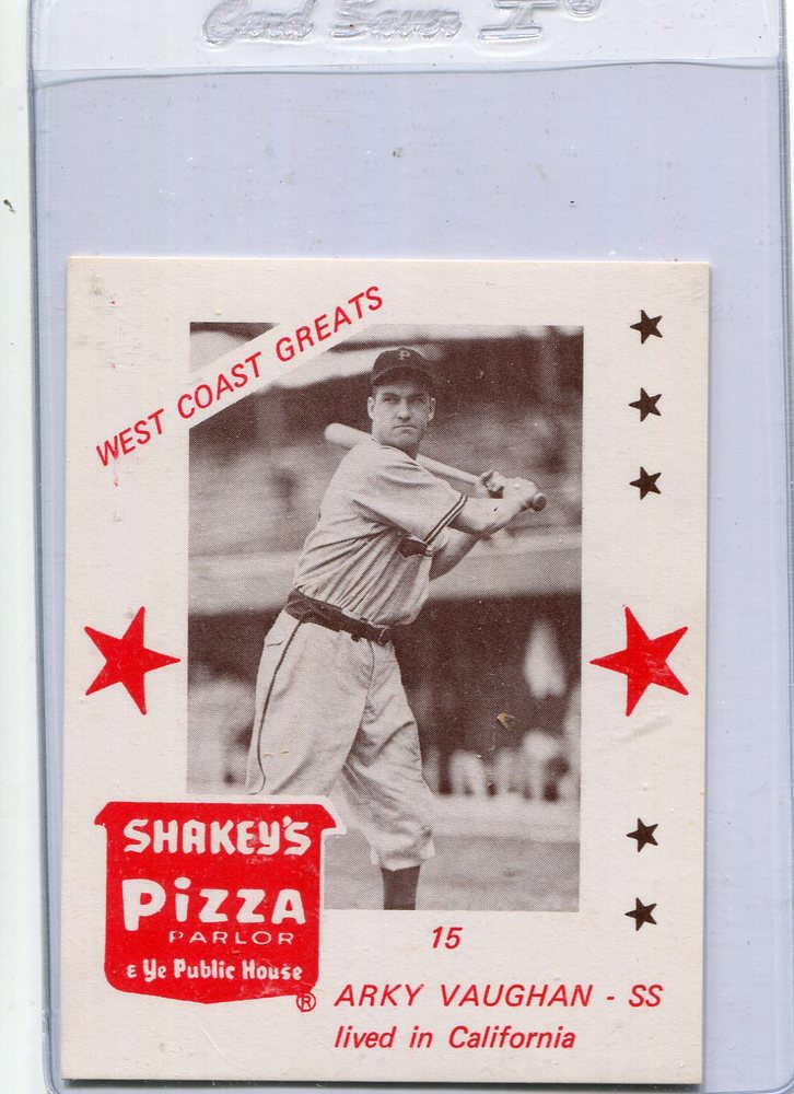 1975 Shakey's Pizza #15 Arky Vaughan