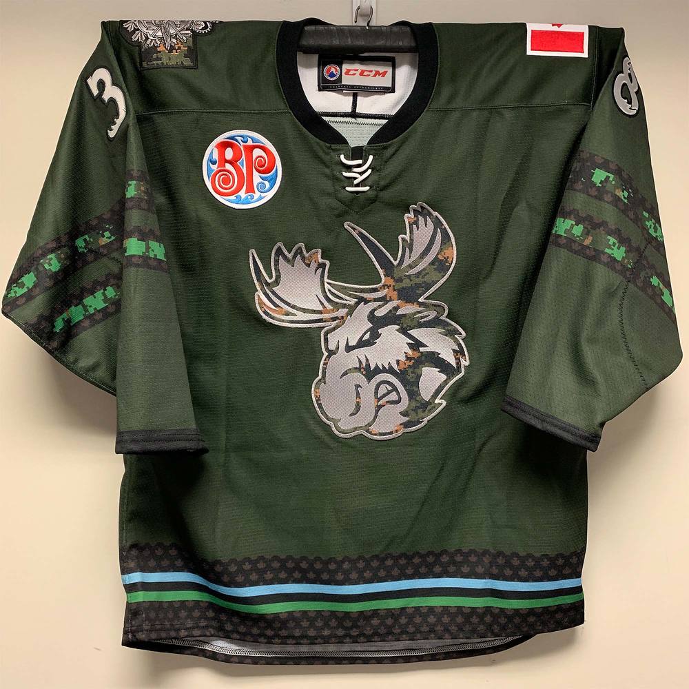 AHL Authentic Manitoba Moose Military Appreciation Jersey worn and