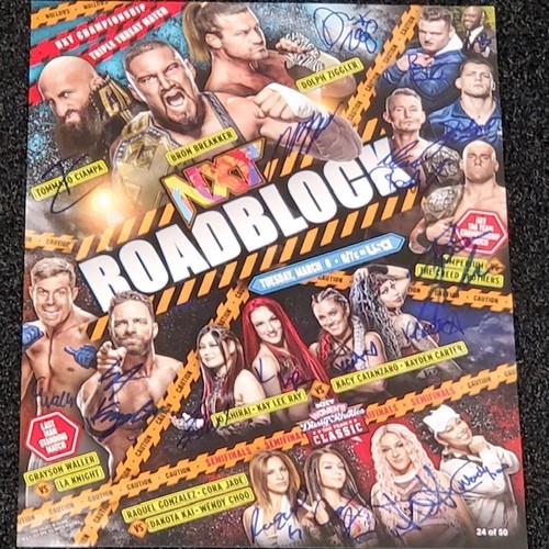 SIGNED and NUMBERED NXT RoadBlock Fight Card (Random Number)