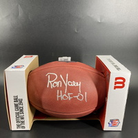 HOF - Vikings Ron Yary Signed Authentic Football with HOF 01 Inscription