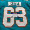 NFL - Dolphins Michael Dieter Game Cut Jersey Size 48 With Shula Patch
