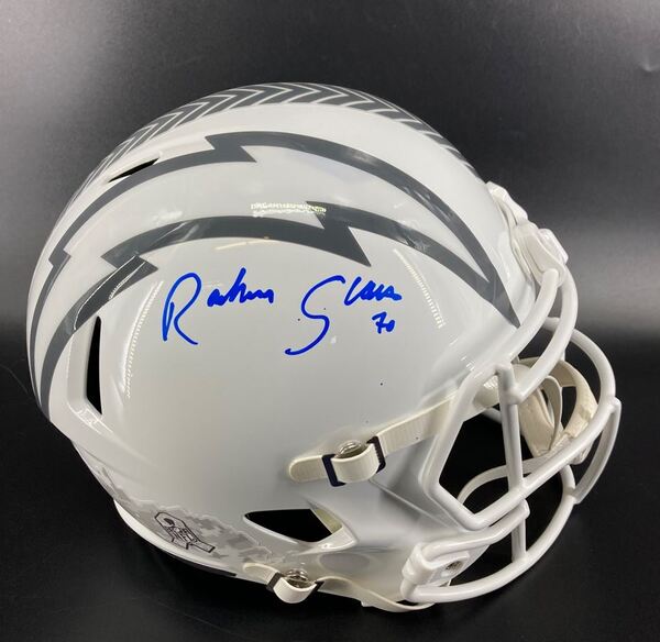 NFL - Chargers Rashawn Slater Signed STS Replica Speed Helmet