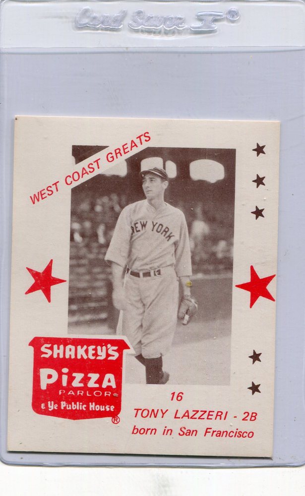 1975 Shakey's Pizza #16 Tony Lazzeri