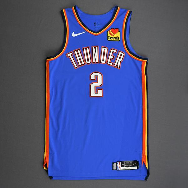 Image of Shai Gilgeous-Alexander - Oklahoma City Thunder - Game-Worn Icon Edition Jersey - Scored Career-High 28 Points - 2019-20 Season