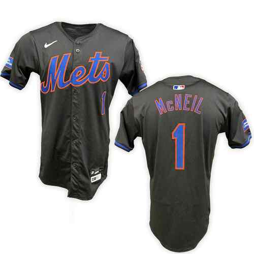 Jeff McNeil #1 - Game-Used Black Jersey - 2024 Postseason - NLCS