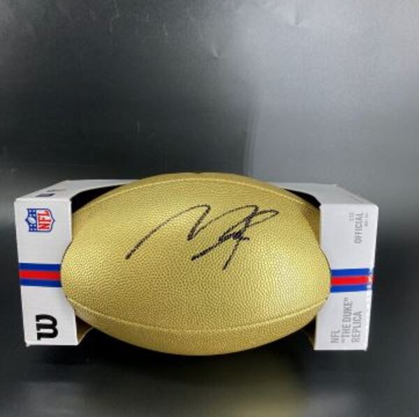 NFL - Eagles Makai Lemon Signed Authentic Football with Draft Logo