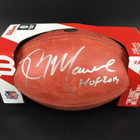 Jets Kevin Mawae Signed Authentic Football W/ 100 Seasons Logo Test