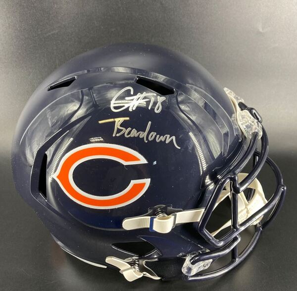 NFL - Bears Caleb Williams Signed Replica Speed Helmet With "Bear D...